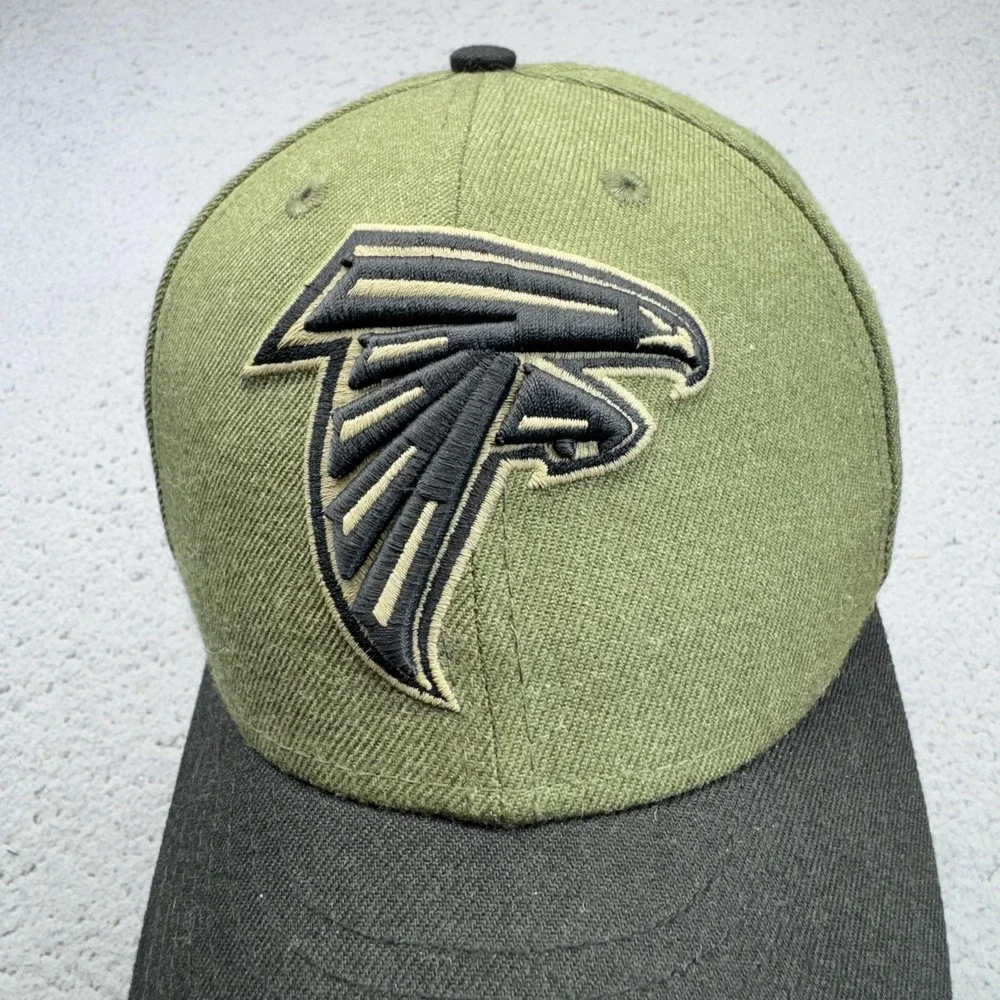 Atlanta Falcons‎ Hat Cap 7 3/4 Green Black Salute To Service Fitted NFL USA Flag